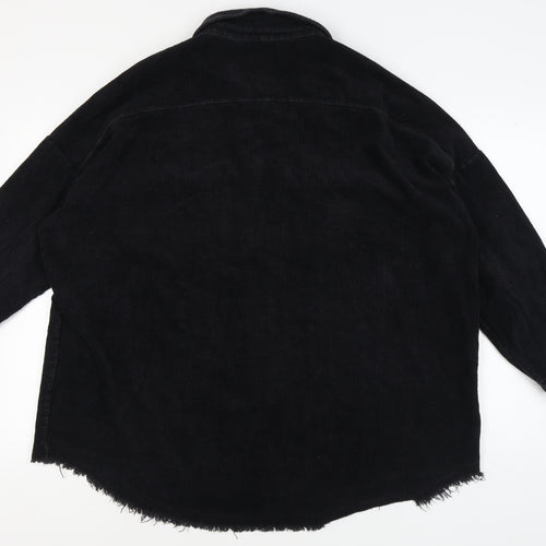 boohoo Women's Black Corduroy Long Jacket Size 20