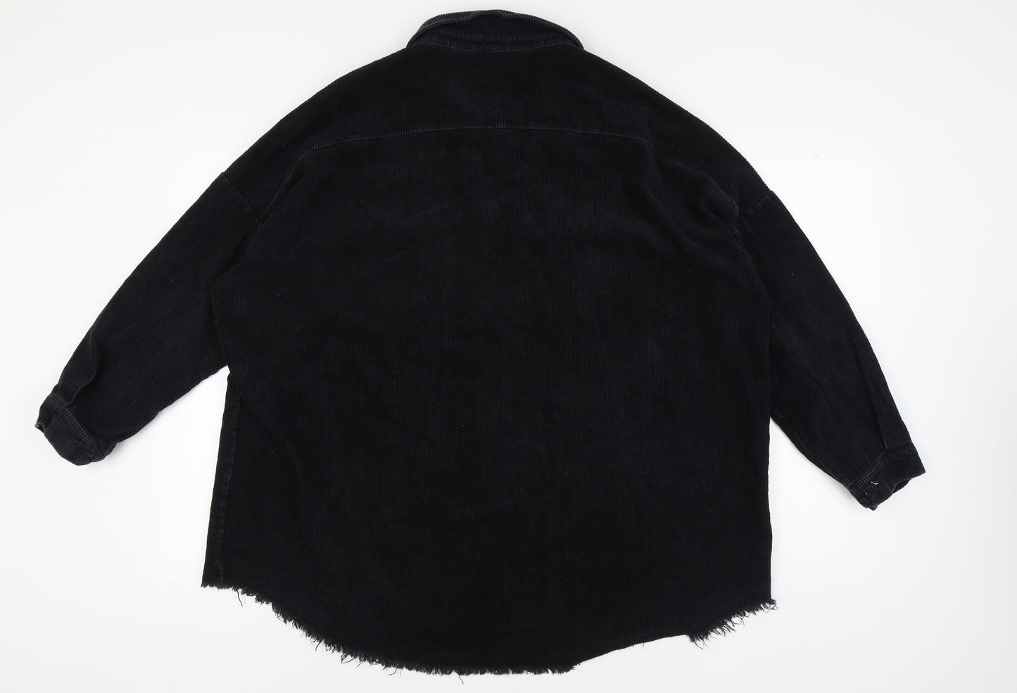boohoo Women's Black Corduroy Long Jacket Size 20