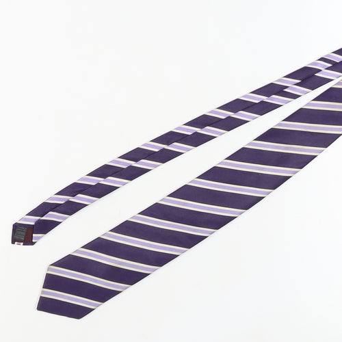 Marks and Spencer Men’s Purple Striped Silk Tie