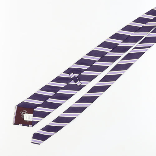 Marks and Spencer Men’s Purple Striped Silk Tie