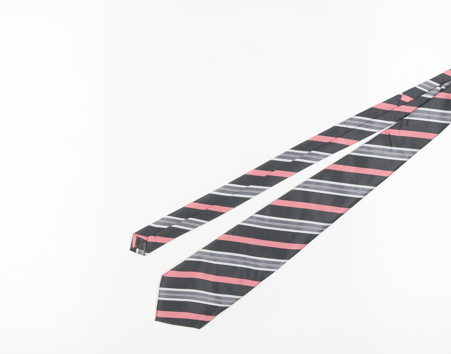 Homme Men's Black Striped Silk Tie Handmade