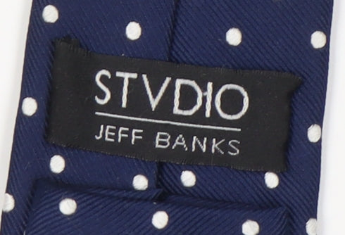 Jeff Banks Men's Blue Polka Dot Silk Tie