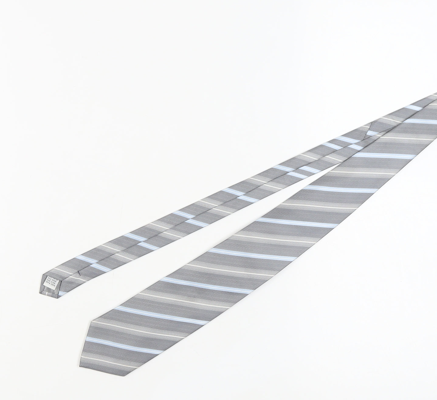 Bäumler Men's Grey Striped Silk Tie, One Size