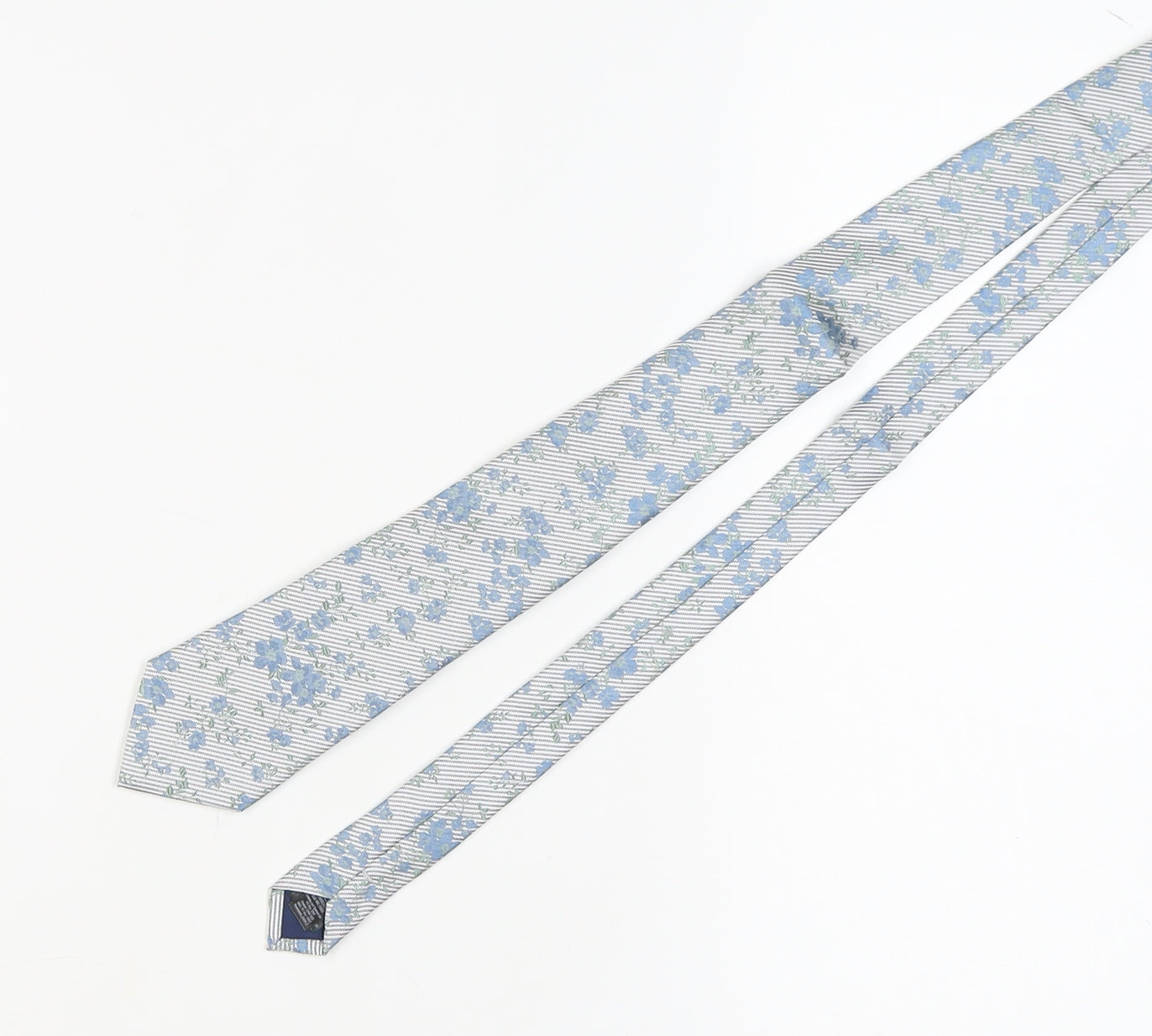 Marks & Spencer Men's Blue Floral Slim Silk Tie