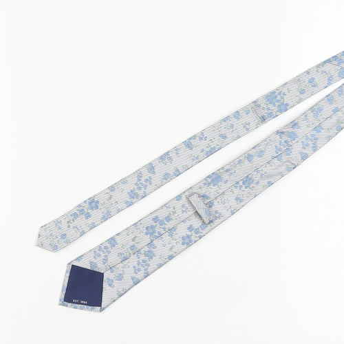 Marks & Spencer Men's Blue Floral Slim Silk Tie