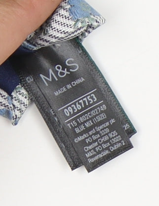 Marks & Spencer Men's Blue Floral Slim Silk Tie