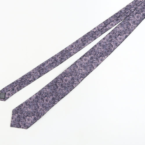 Marks and Spencer Men's Purple Silk Floral Tie