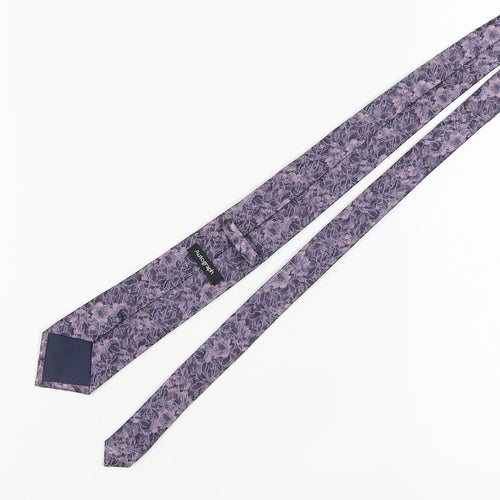 Marks and Spencer Men's Purple Silk Floral Tie