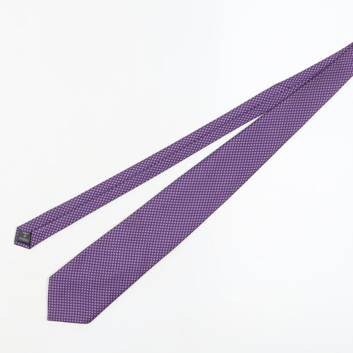 Next Men's Purple Silk Geometric Designer Tie
