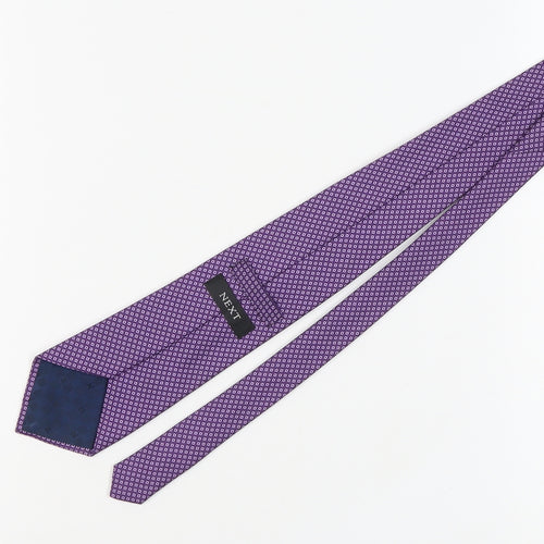 Next Men's Purple Silk Geometric Designer Tie