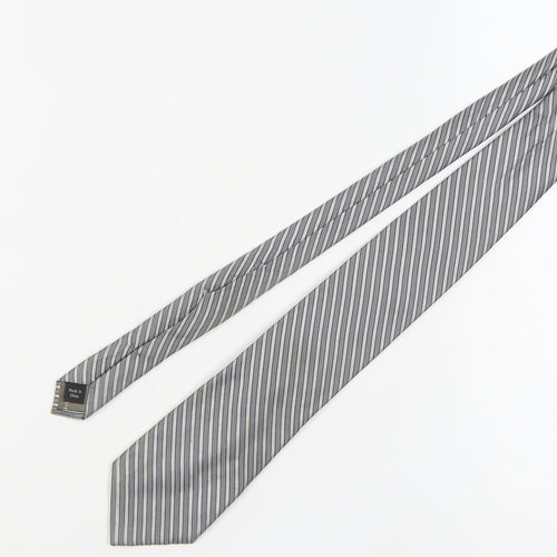 Calvin Klein Men's Grey Silk Striped Tie, One Size