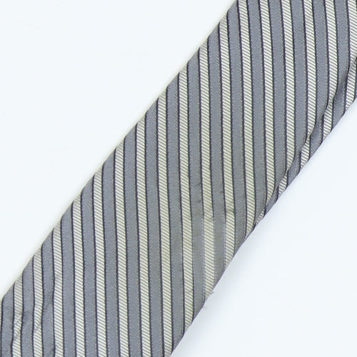 Calvin Klein Men's Grey Silk Striped Tie, One Size