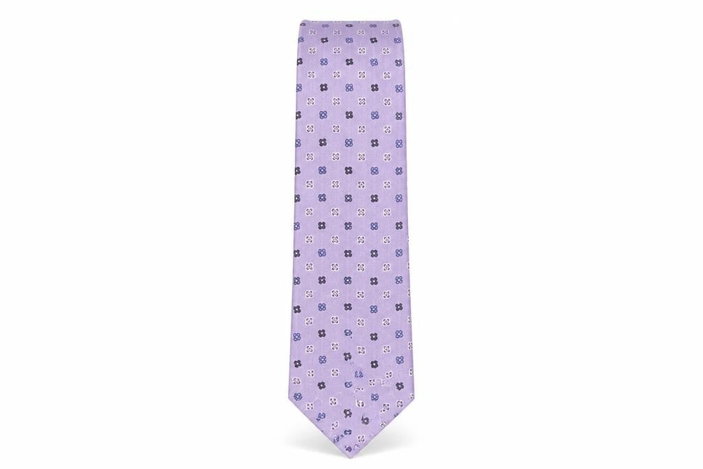 Front view of Marks & Spencer Men's Purple Silk Floral Tie