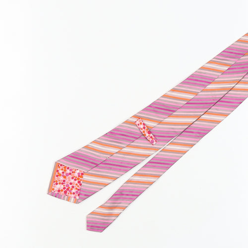 Marks and Spencer Men's Pink Striped Silk Tie
