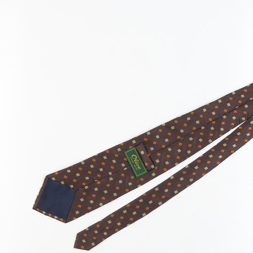 Olive Men’s Brown Geometric Handmade Tie One Size