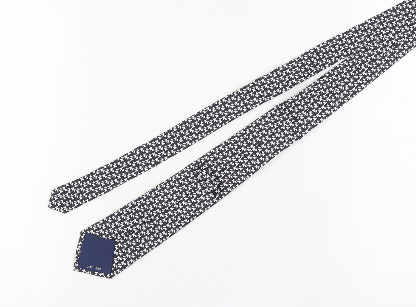 Marks and Spencer Men's Black Slim Houndstooth Silk Tie