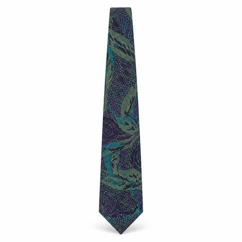 Carnaval de Venise Men's Silk Floral Tie in Green & Purple