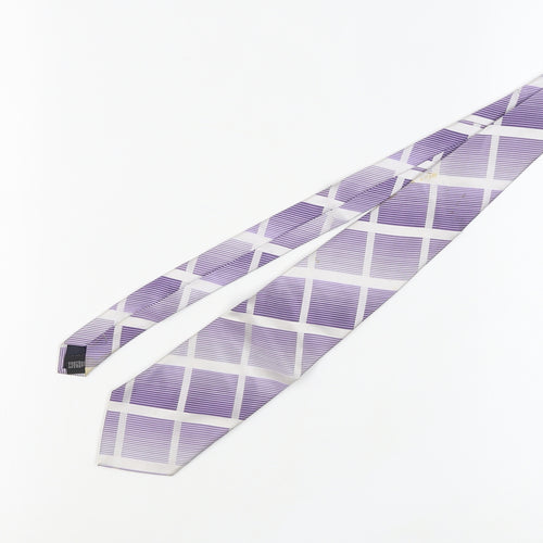Tom English Men's Purple Plaid Silk Tie One Size