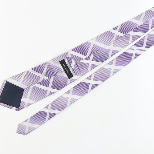 Tom English Men's Purple Plaid Silk Tie One Size