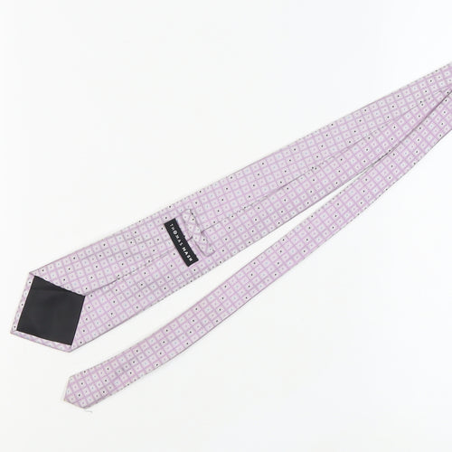 Thomas Nash Men's Purple Geometric 100% Silk Tie