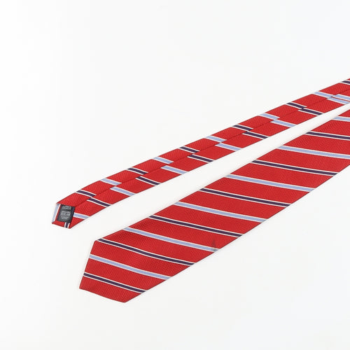 Marks & Spencer Men's Red Striped Silk Tie