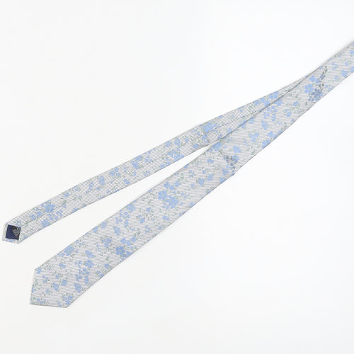 Marks and Spencer Men's Blue Slim Floral Silk Tie