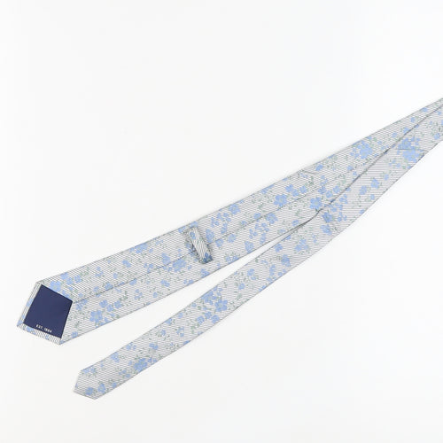 Marks and Spencer Men's Blue Slim Floral Silk Tie