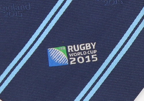 Blue Handmade Silk Rugby Tie, Men's One Size