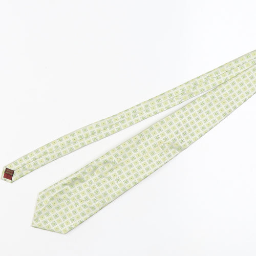 Lorenzo Cana Men's Green Geometric Silk Tie