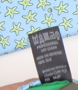 Marks and Spencer Men's Blue Silk Animal Print Tie