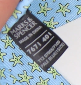 Marks and Spencer Men's Blue Silk Animal Print Tie