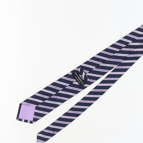 Berwin & Berwin Men's Blue Striped Silk Tie