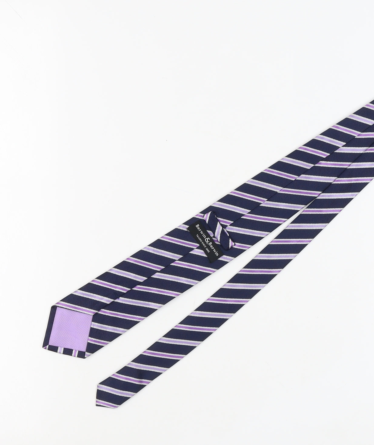 Berwin & Berwin Men's Blue Striped Silk Tie