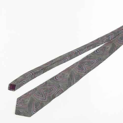 Michelsons Men's Grey Silk Geometric Tie