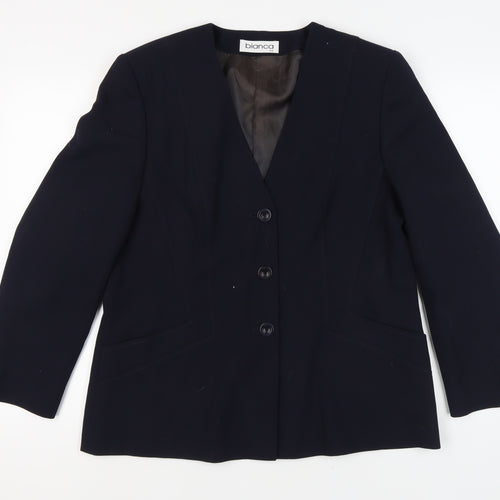 Bianca Women's Black Blazer Size 16 Classic