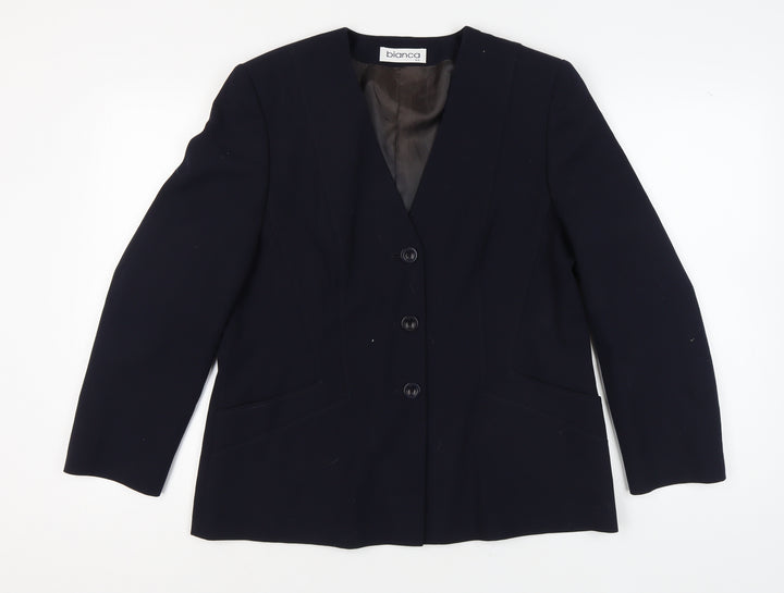 Bianca Women's Black Blazer Size 16 Classic