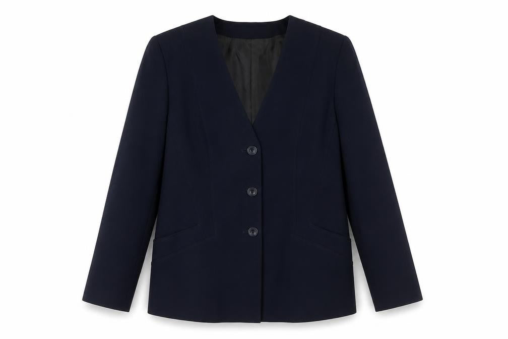 Front view of Bianca Women's Black Blazer, size 16, Classic