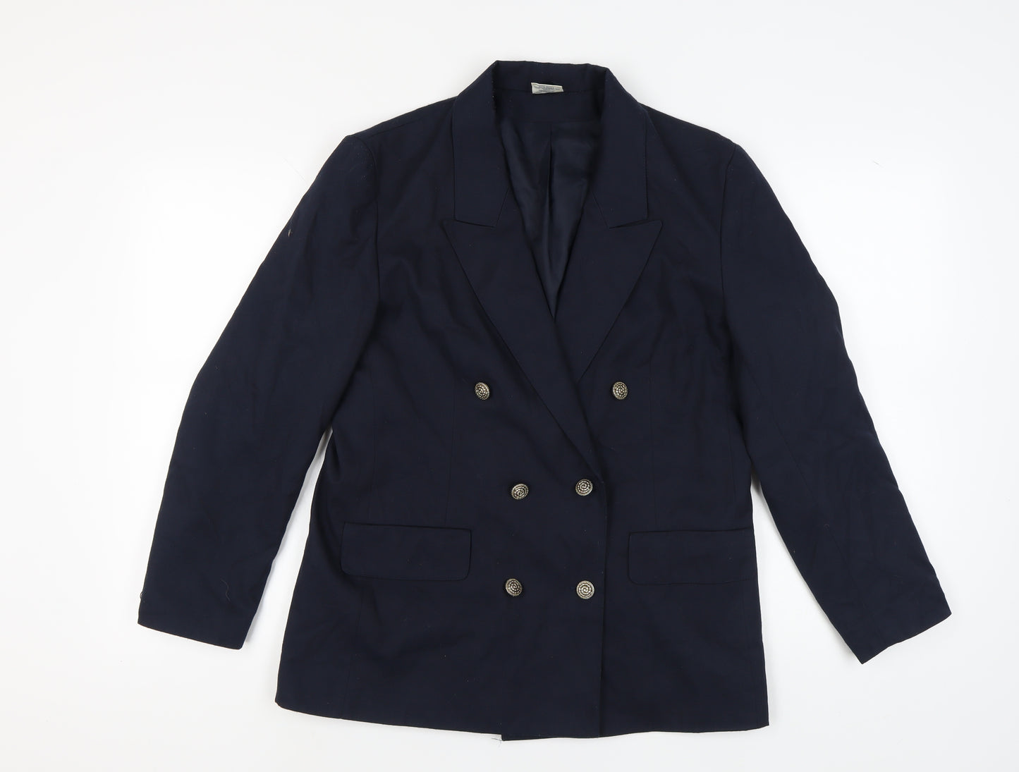 Amari Women's Blue Double-Breasted Suit Jacket Size 14