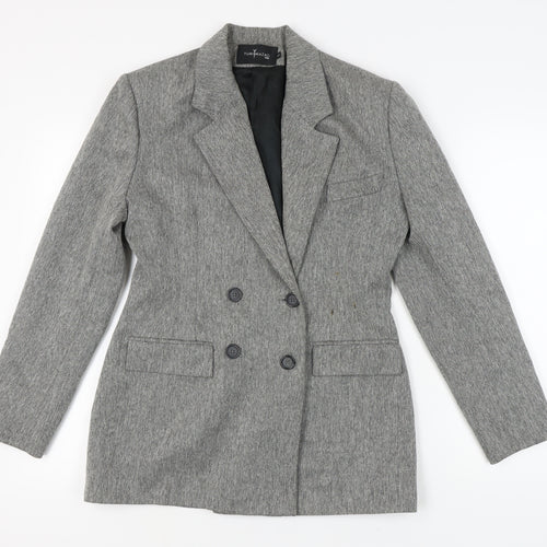 Yumi Mazao Women's Grey Tweed Blazer, Size 14