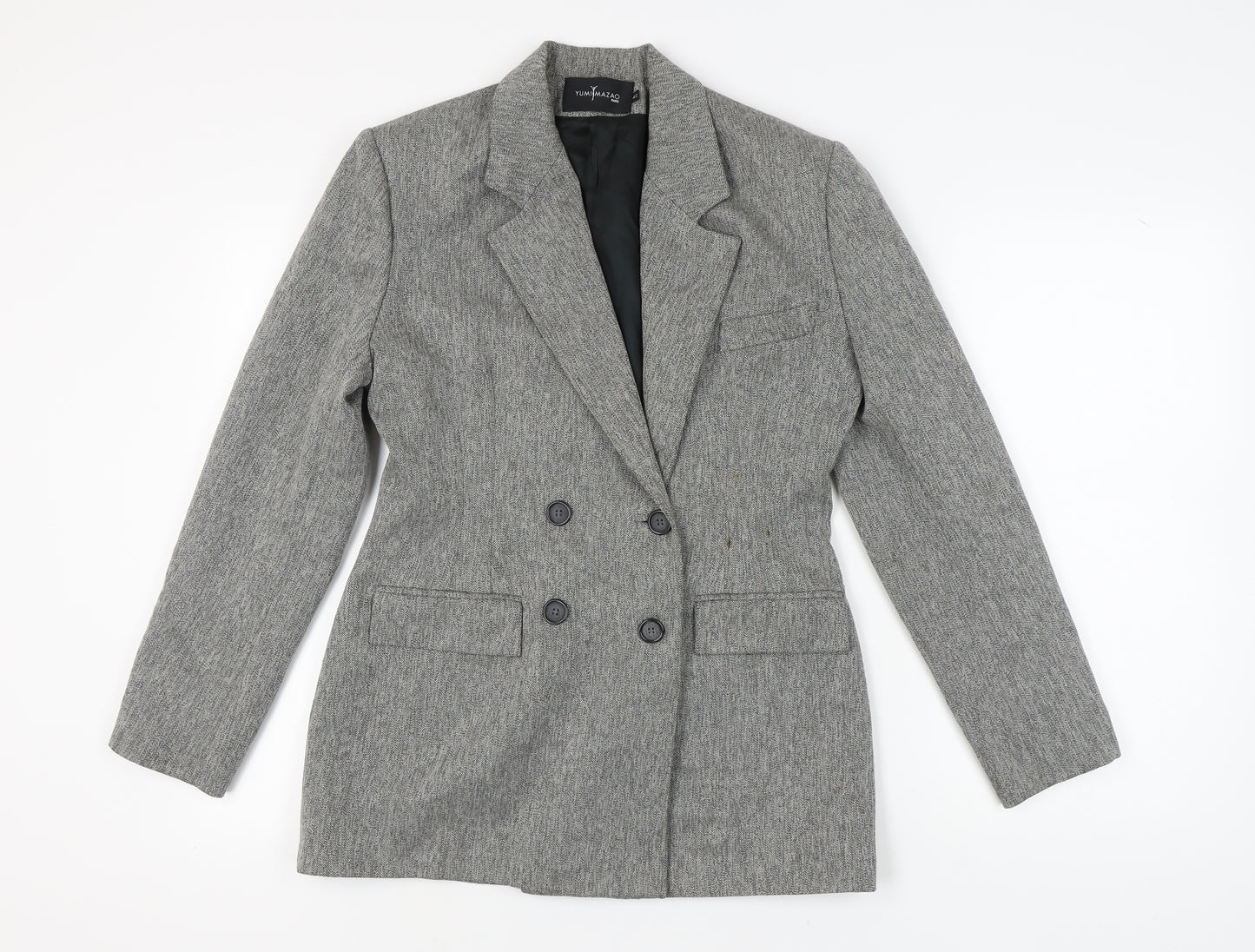 Yumi Mazao Women's Grey Tweed Blazer, Size 14