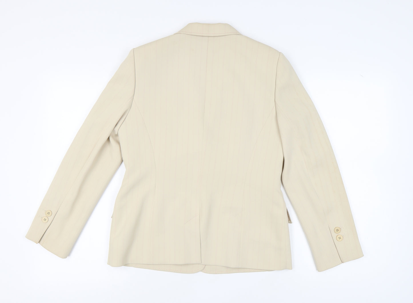 Precis Petite Women's Beige Blazer UK 12 Pinstripe