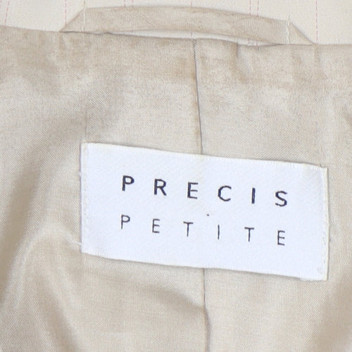Precis Petite Women's Beige Blazer UK 12 Pinstripe