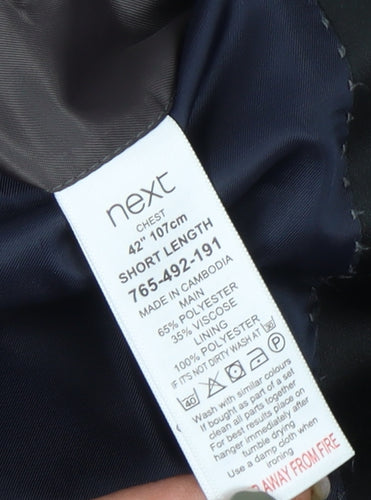 Next Men's Black Tuxedo Jacket 42S Shawl Lapel