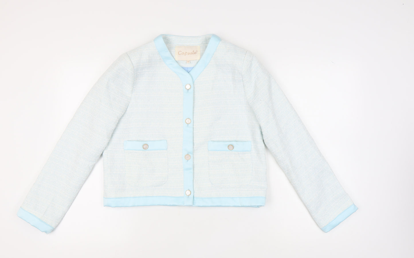 Capsule Women's Blue Suit Jacket M, Bouclé, Casual