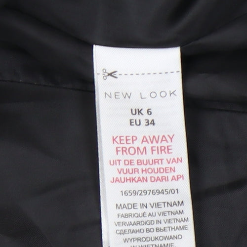 New Look Women's Black Blazer Size 6 Cotton Mix