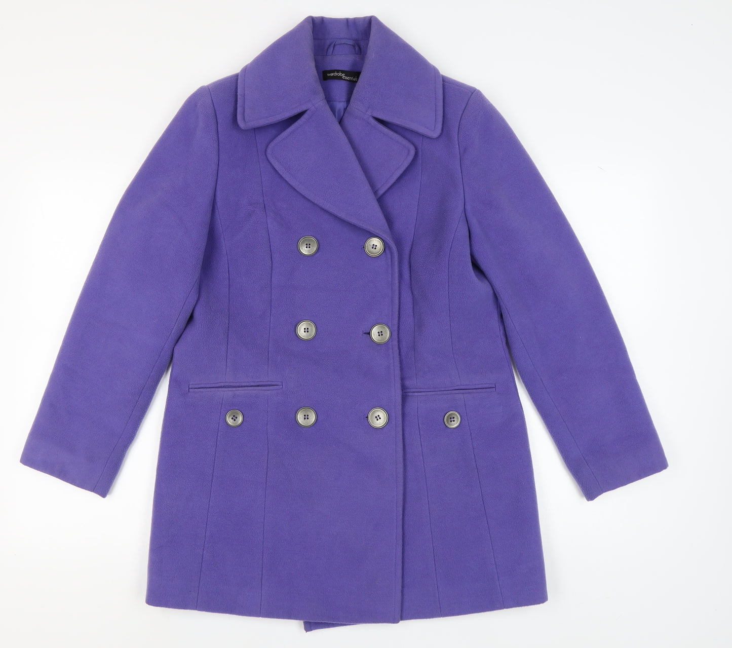 Wardrobe Essentials Women Purple Pea Coat Size 12
