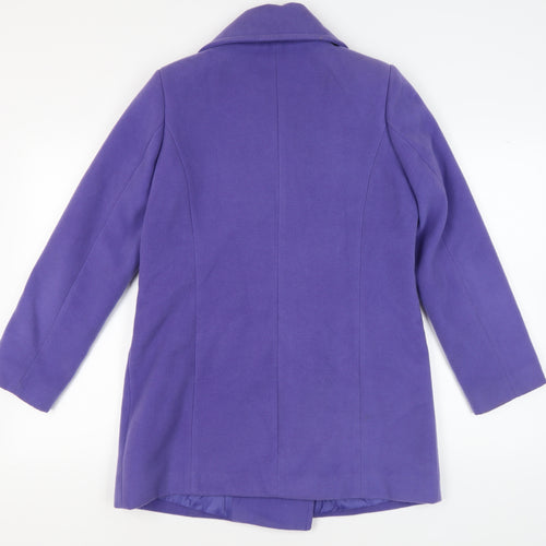 Wardrobe Essentials Women Purple Pea Coat Size 12
