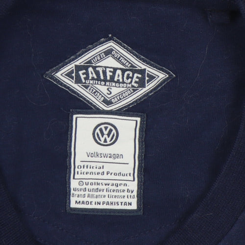 FatFace Men's Blue Graphic Cars T-Shirt, Size S, Crew Neck