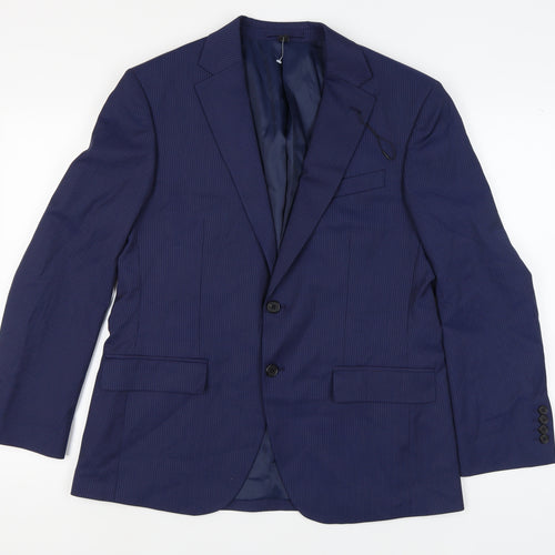 Marks and Spencer Men's Blue Suit Jacket - Size 40 Short