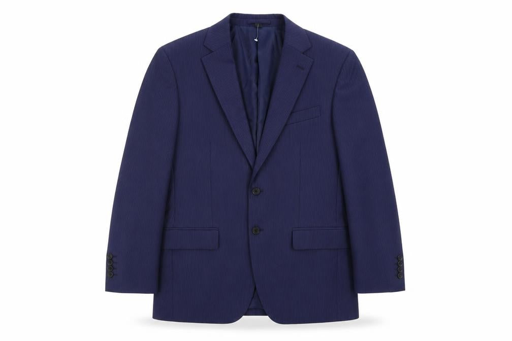 Front view of Marks & Spencer Men's Blue Suit Jacket -, size 40, Short